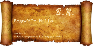 Bognár Milla névjegykártya