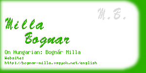 milla bognar business card